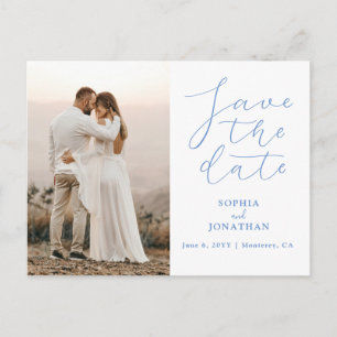 Wedding Save the Date Photo Chic Elegant Script Postcard