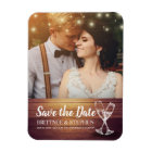 Wedding Save The Date Photo Magnet Champagne Glass