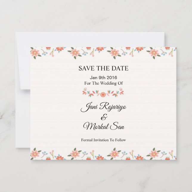 Wedding Save the Date PostCard (Front)