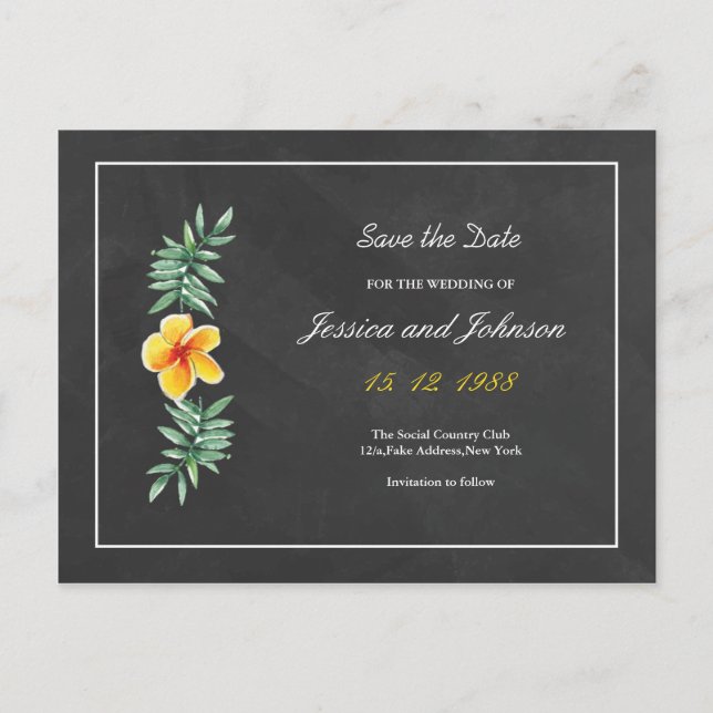 Wedding save the date postcard (Front)