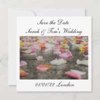 wedding save the date rose petals save the date