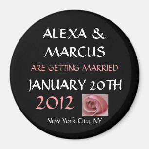 Wedding Save the Date Round Magnet