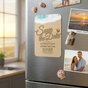 Wedding Save The Date Summer Sandy Beach Starfish Magnet