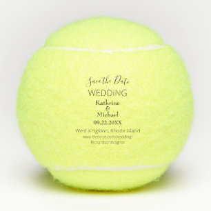 Wedding Save the Date Typography Tennis Balls