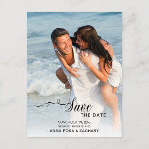 *~* WEDDING SAVE the DATE  - Website QR Modern AR6 Postcard