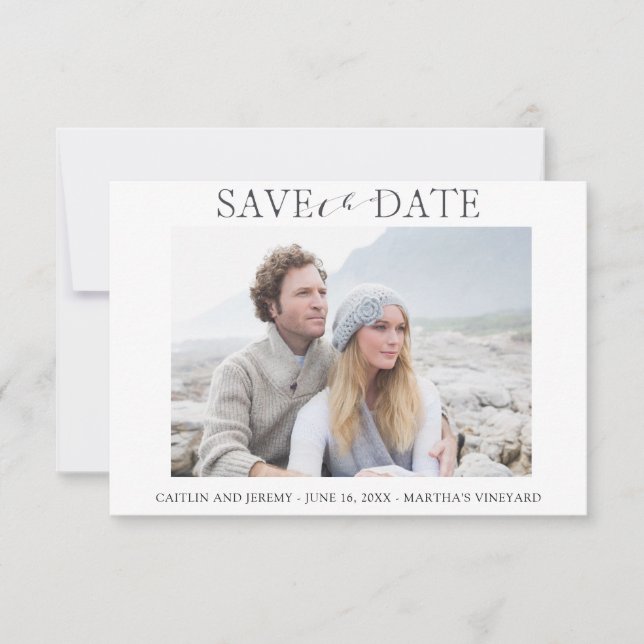 Wedding Save the Date with One Photo Invitation (Front)