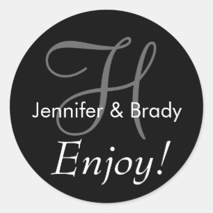 Wedding Saying Bride Groom Monogram Favour Sticker