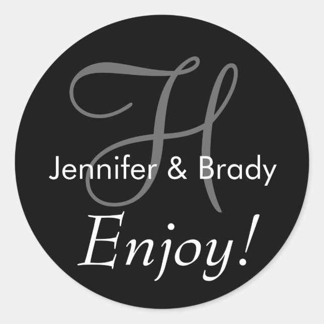Wedding Saying Bride Groom Monogram Favour Sticker (Front)