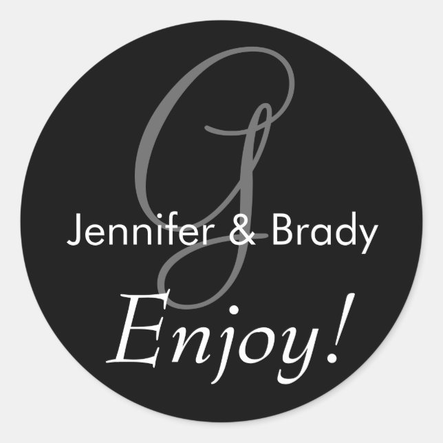Wedding Saying Bride Groom Monogram Favour Sticker (Front)