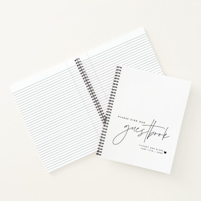 Wedding Script Calligraphy White Guest Notebook (Inside)