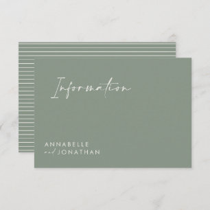 Wedding script modern green information invitation