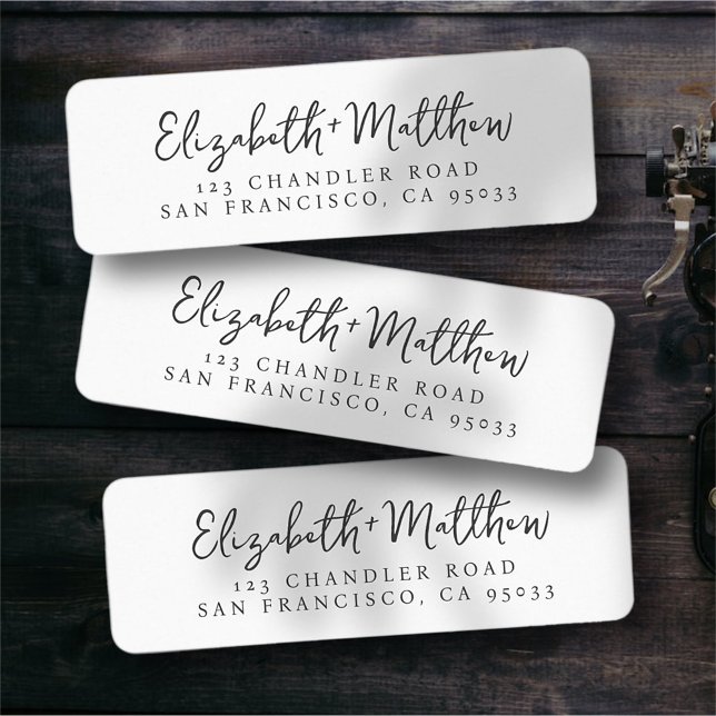 Wedding Script Modern Rustic Return Address (Creator Uploaded)