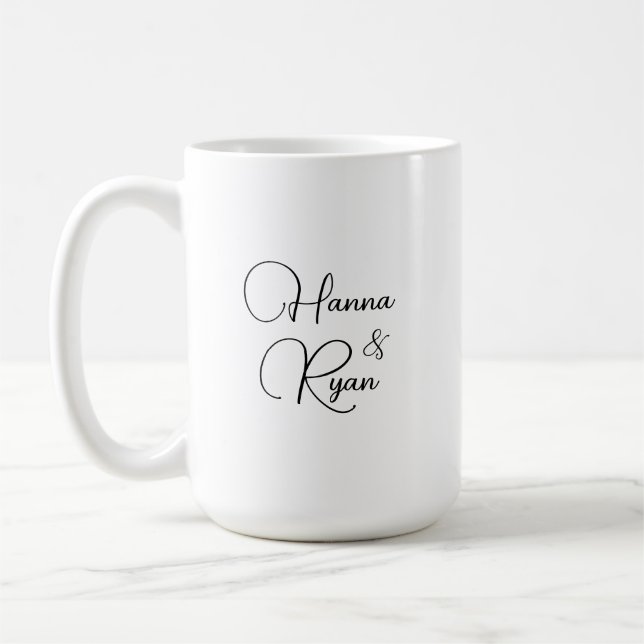 Wedding Script Name Elegant Coffee Mug (Left)