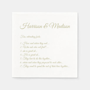 Wedding Script names Couple Fun Facts sage green Napkin