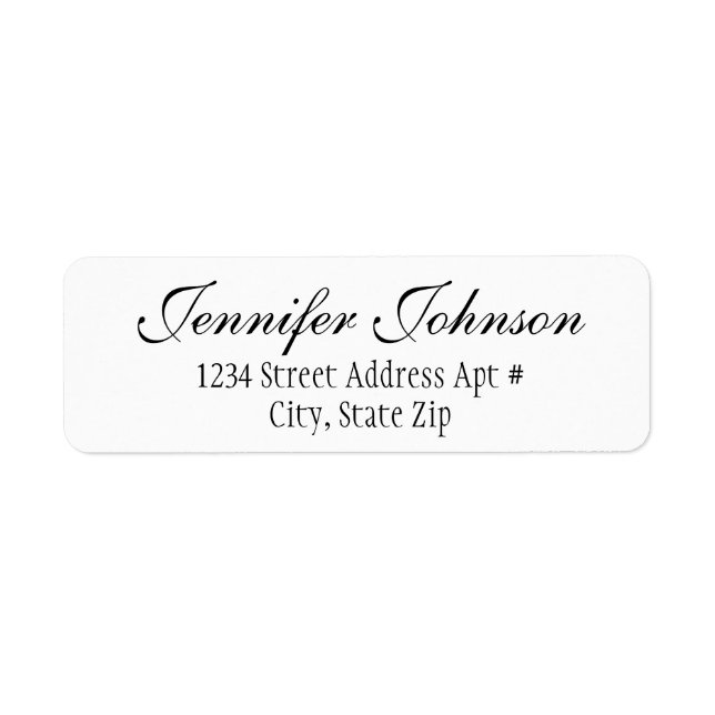 Wedding Script Return Address Envelope Labels (Front)