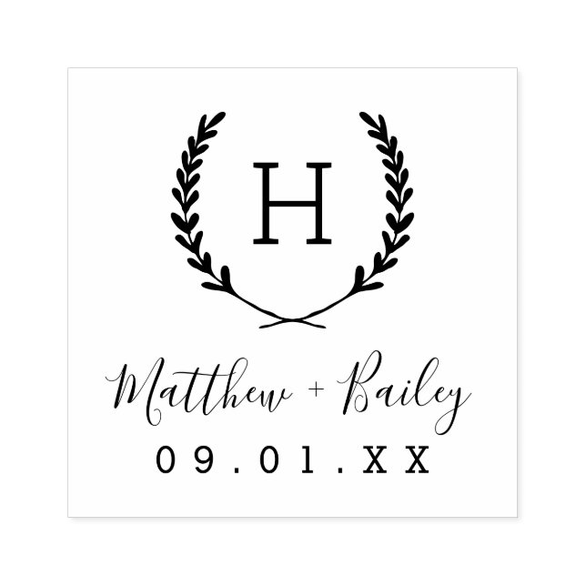 Wedding Script Return Address Rubber Stamp (Imprint)