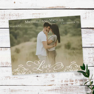 Wedding Script Save the Date Photo Magnet Love