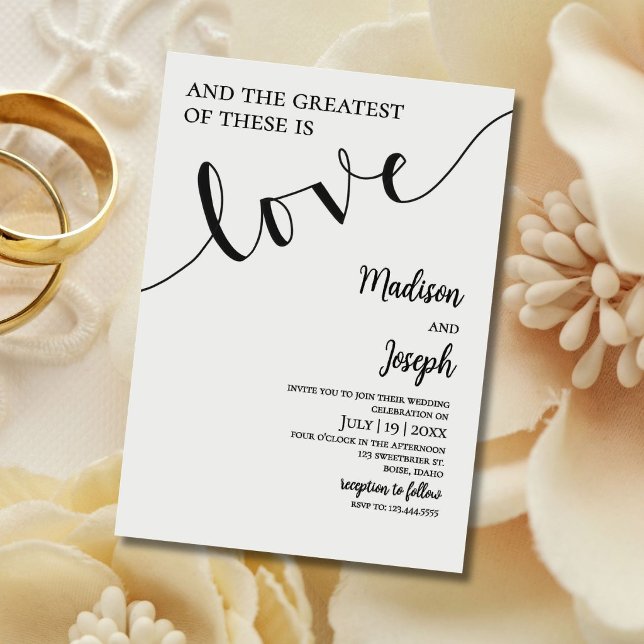 Wedding, Script, Simple, Christian, Typography Invitation (Creator Uploaded)