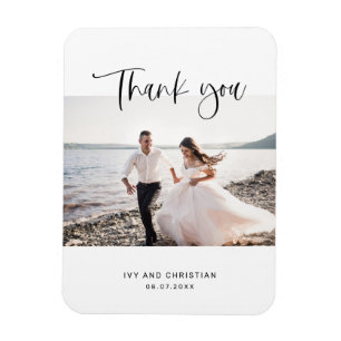 Wedding Script Thank You Photo Magnet