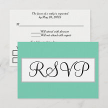 Wedding Seafoam Green Silver RSVP