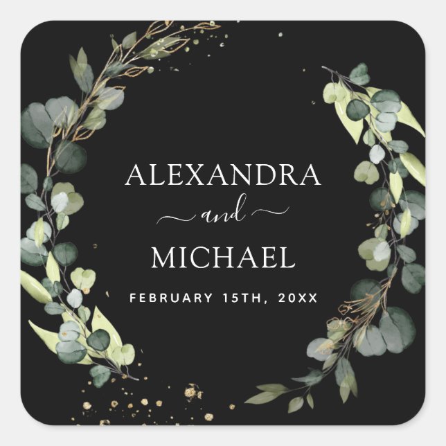 Wedding Seal Eucalyptus Greenery Succulent (Front)