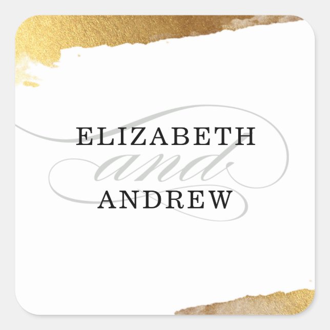 WEDDING SEAL modern luxe gold gilded edges (Front)