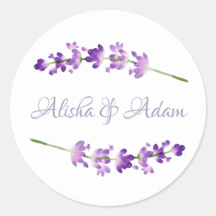 Wedding Seal Sticker Watercolor Lavender