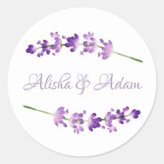 Wedding Seal Sticker Watercolor Lavender