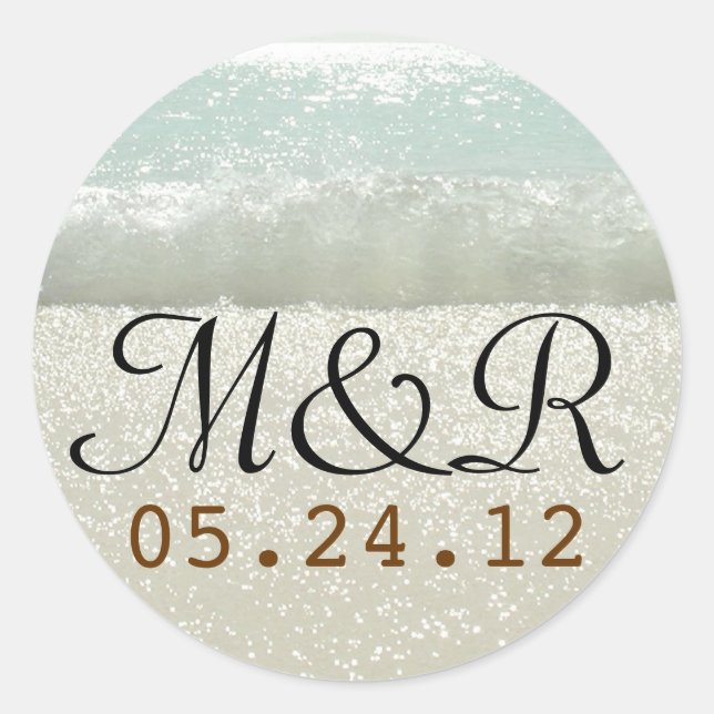 wedding seal with beach waves (Front)