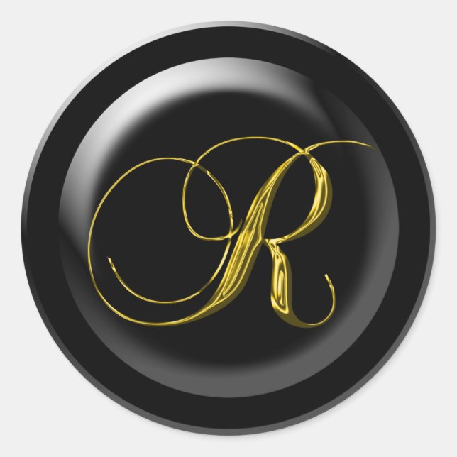 Wedding Seals In Gold Letter R (Front)