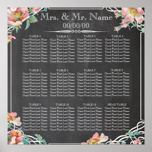 wedding seating chart (Front)