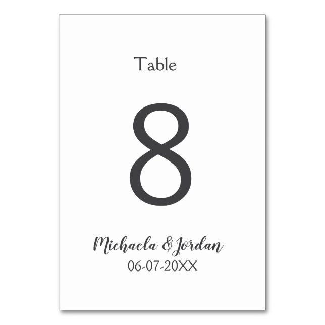Wedding seating chart birthday anniversary  table number (Front)