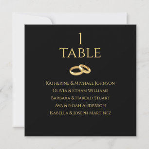 Wedding Seating Chart- Black and Gold- Invitation