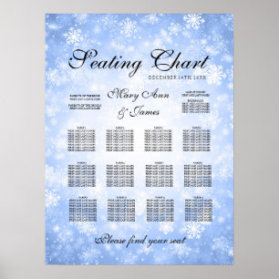 Wedding Seating Chart Blue Winter Wonderland