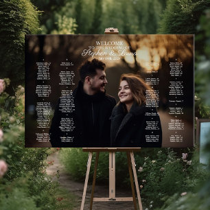 Wedding seating chart board with photo
