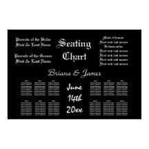 Wedding Seating Chart Bride Groom Bridal Guests