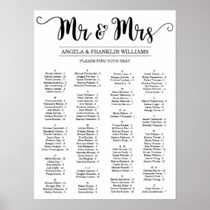 Wedding Seating Chart, Editable Background Colour Poster