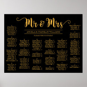 Wedding Seating Chart, Editable Background Colour Poster