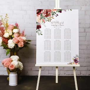 Wedding Seating Chart Elegant Autumn Floral
