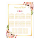 Wedding Seating Chart Elegant Chic Floral Gold