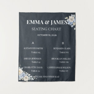 Wedding Seating Chart   Elegant Floral Tapestry