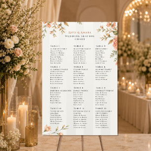 Wedding Seating Chart   Floral Reception Sign
