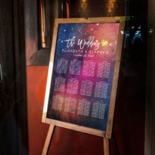 Wedding Seating Chart Galaxy Nebula Constellations