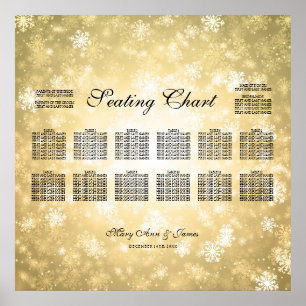 Wedding Seating Chart Gold Winter Wonderland
