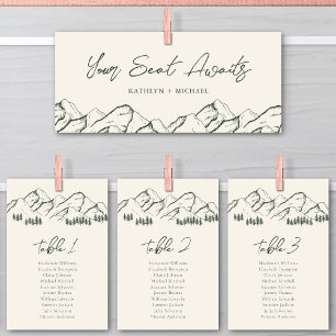 Wedding Seating Chart Header Mountain Outdoor Card