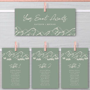 Wedding Seating Chart Header Mountain Outdoor Card