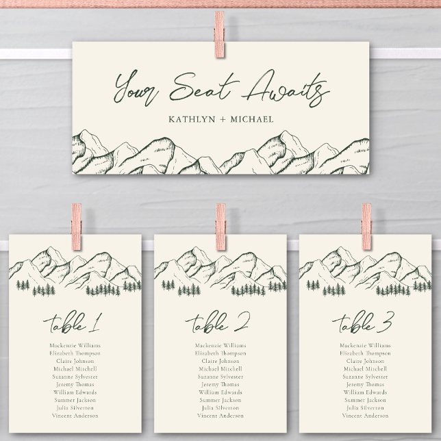 Wedding Seating Chart Header Mountain Outdoor Card (Creator Uploaded)