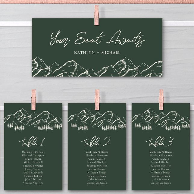 Wedding Seating Chart Header Mountain Outdoor Card (Creator Uploaded)