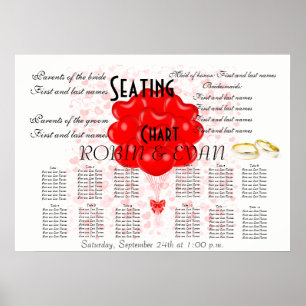 Wedding Seating Chart Hearts Destiny'S Destiny