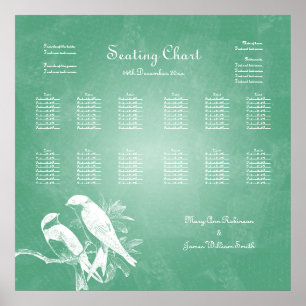 Wedding Seating Chart Love Birds Mint